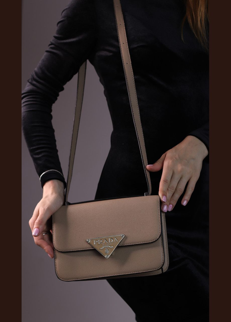 Жіноча сумка Prada Saffiano beige, женская сумка, сумка Прада бежевого кольору No Brand (307925704)