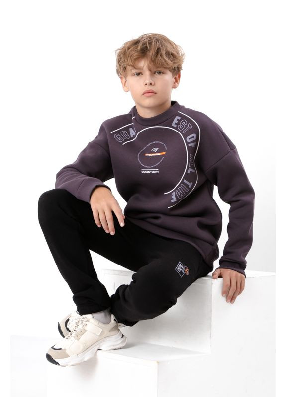 Теплий костюм для хлопчика підлітковий (світшот та штани) з принтом (p-12208) Носи своє (363044067)