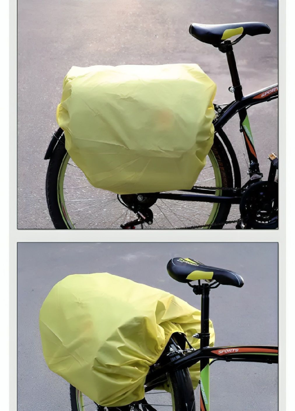 Вологостійка сумка штани зі світловідбиваючими елементами на багажник велосипеда 43х39х38 см (481812-Prob) Чорна з сірим Unbranded (366525448)