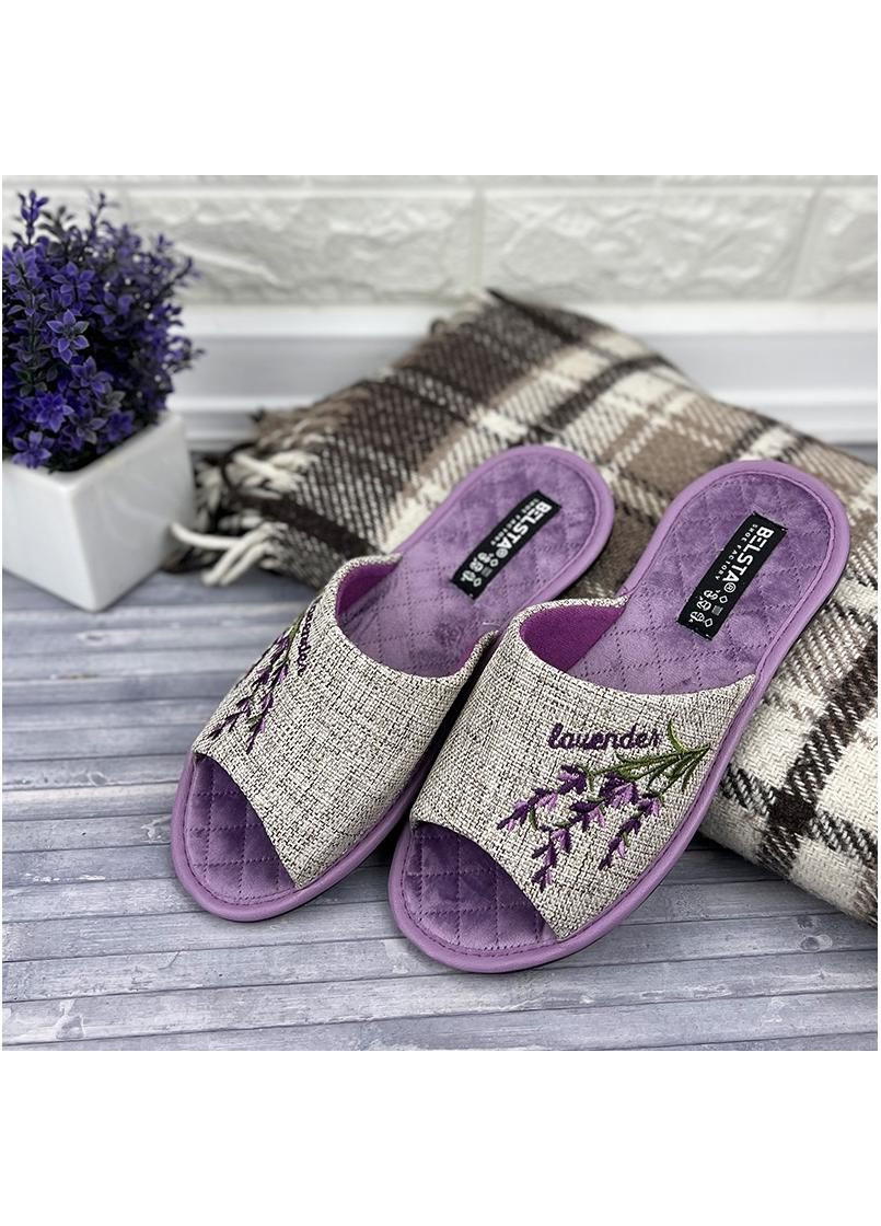 Тапочки кімнатні жіночі Е-0088-52-1 Сіро-фіолетові No Brand (322640898)