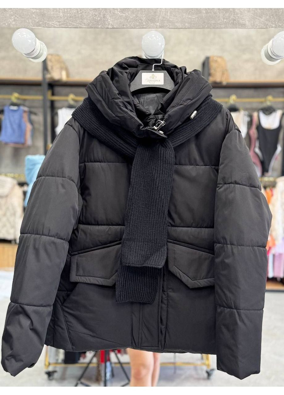 Чорна демісезонна куртка, колір чорний No Brand