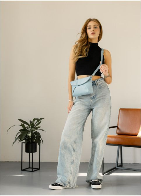 Женская сумка кроссбоди из экокожи Голубая (1122023417) Sambag (360965657)