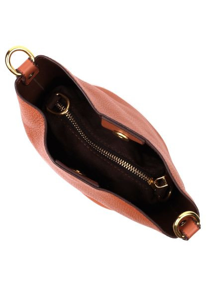 Сумка Женская с автономной косметичкой внутри из натуральной кожи Коричневая (22366) Vintage Жіноча з автономною косметичкою всередині з натура (364630220)