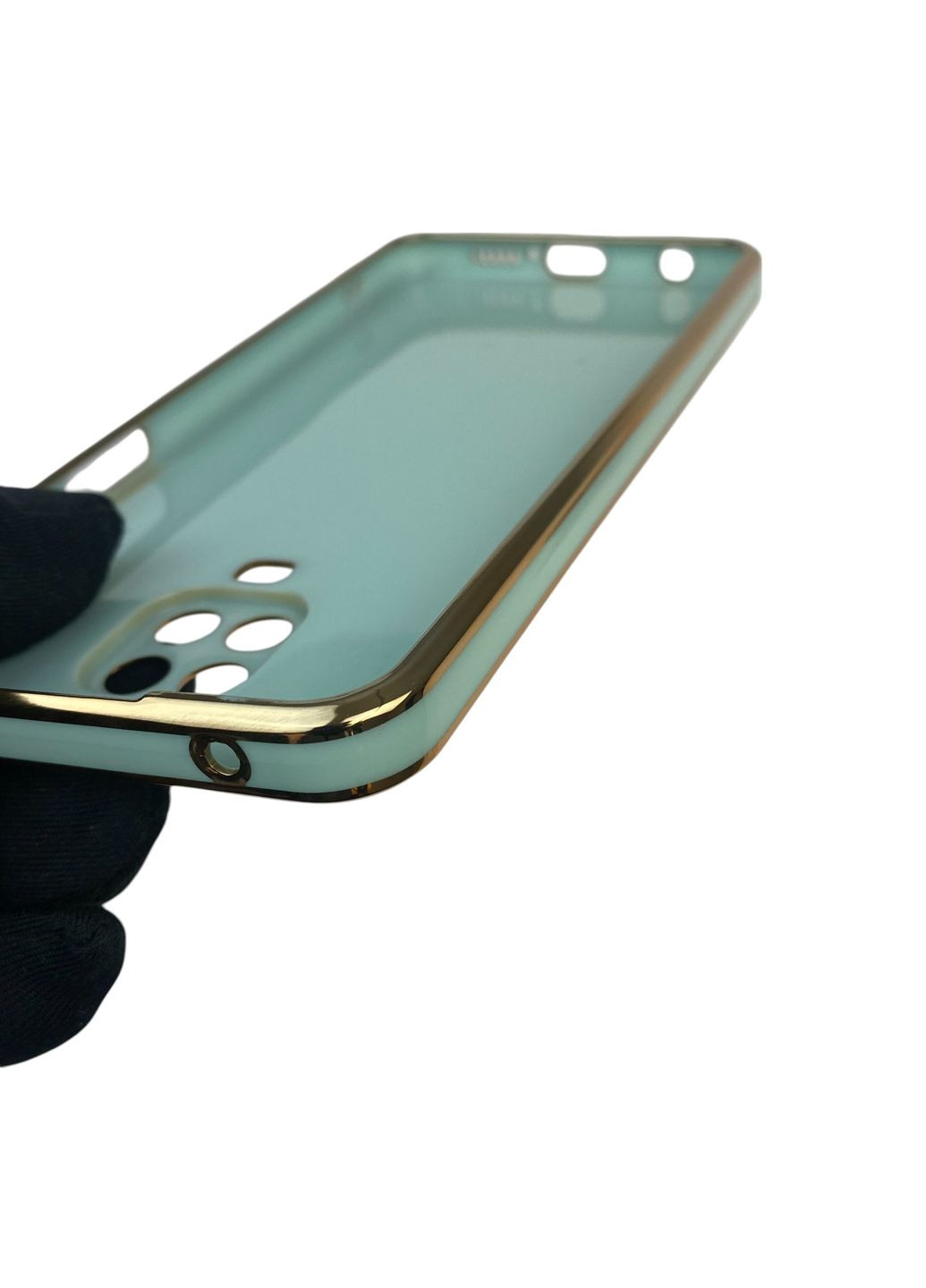 Чехол для Redmi Note 9 Pro с кольцом-подставкой с золотой окантовкой на редми нот 9 про бирюзовый gs1 Xiaomi (366230437)