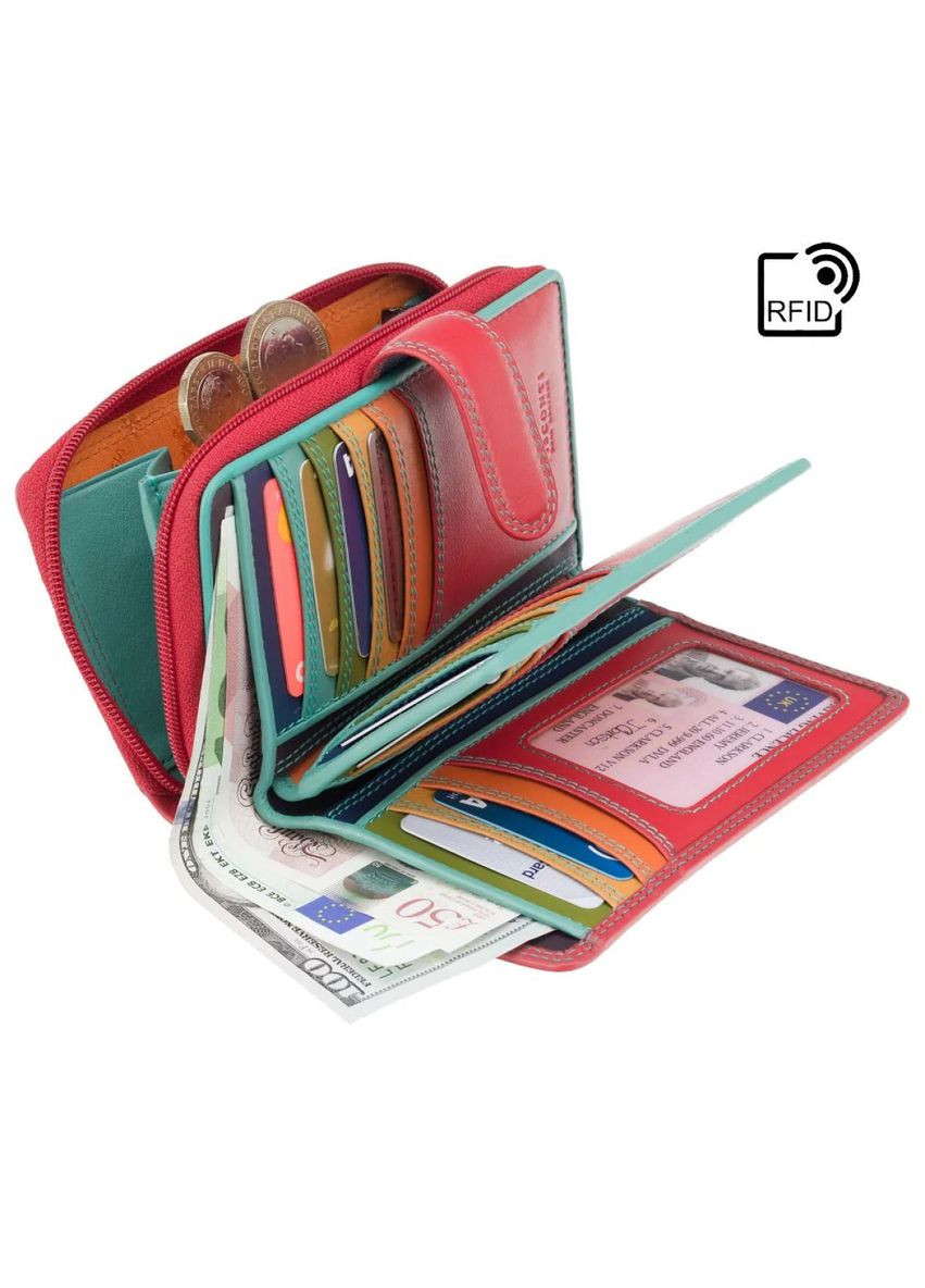 Кожаный женский кошелёк R13 RED/RHUMBA Carmelo c RFID Visconti (303831035)