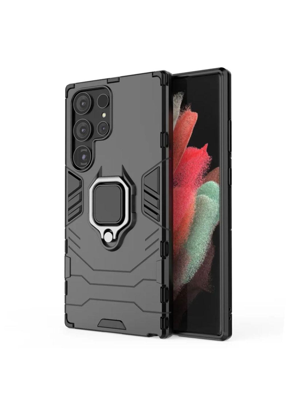 Чехол бампер Ring Armor для телефона Samsung Galaxy S24 Ultra (SM-S928) - Black Primolux (332994264)