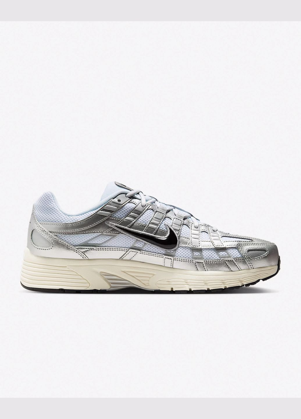Білі всесезон кросівки чоловічі p-6000 cd6404-105 весна-літо шкіра текстиль сітка біло-сірі Nike