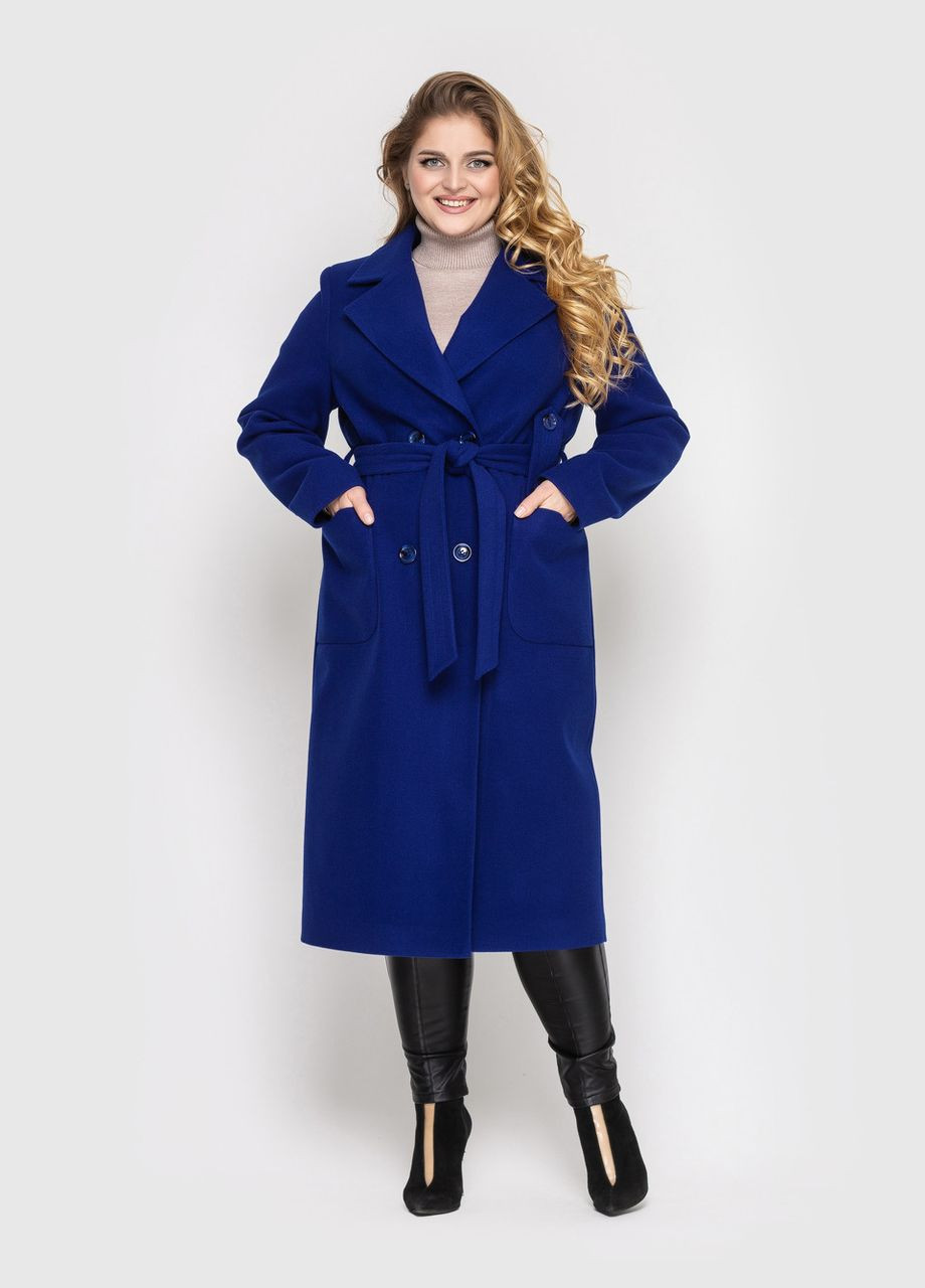 Голубое демисезонное Пальто Алеся 48/50 шоколад 0255 Vlavi