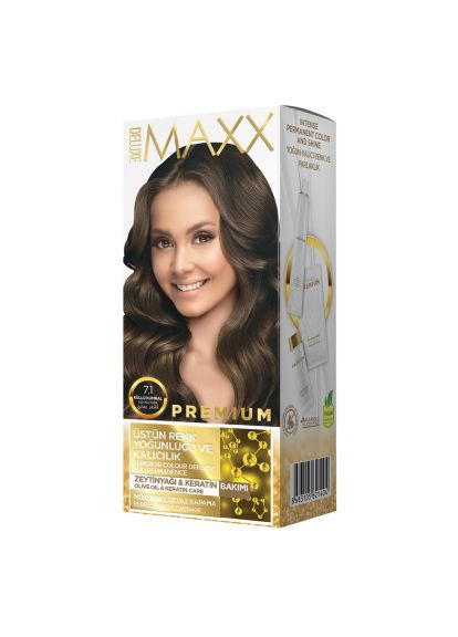 Фарба для волосся 7.1 Попілясто-русий 50 мл+50 мл+10 мл Maxx Deluxe (284722522)