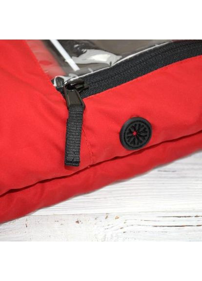 Комбинированная демисезонная муфта на коляску для рук и телефона красная Plamka 3752~01