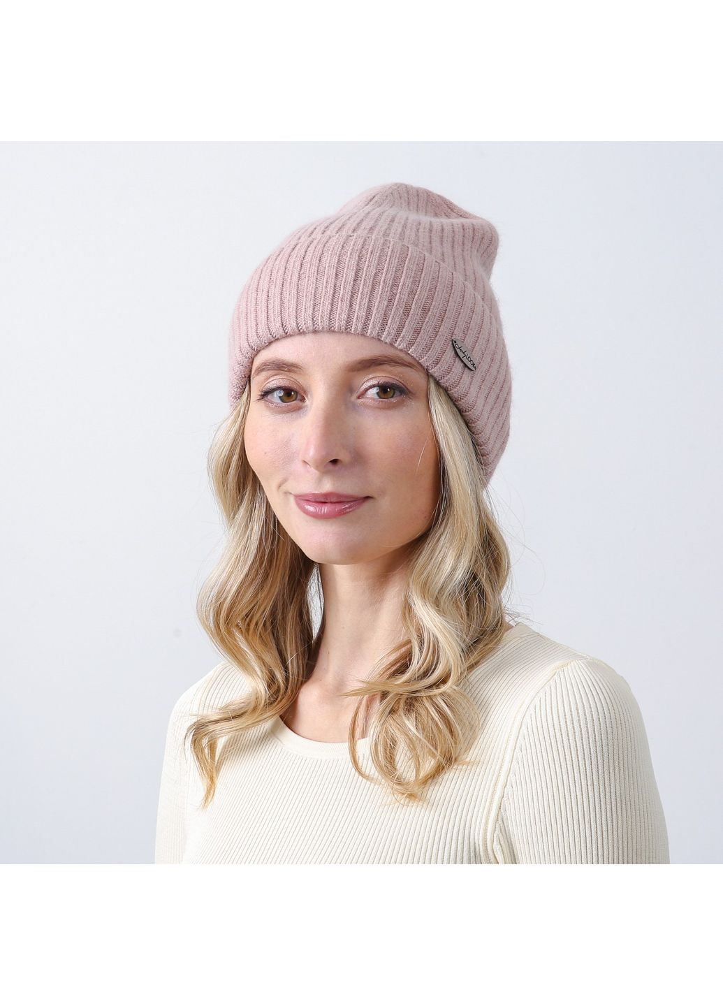 Шапка біні жіноча вовна бежева FREDERICK LuckyLOOK 542-075 (364359756)