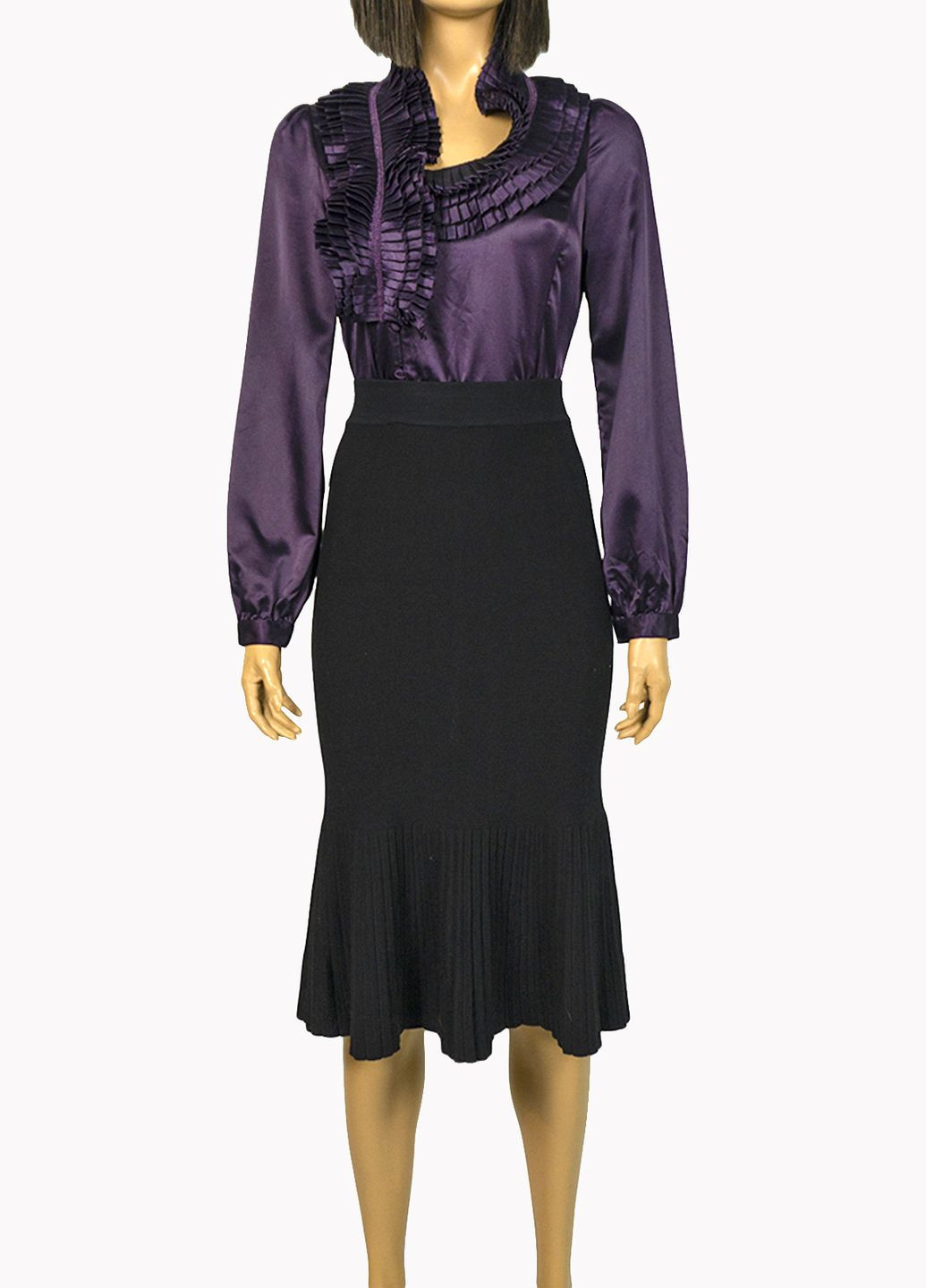 Фіолетова демісезонна жіноча блуза з рюшами фіолетовий Lowett