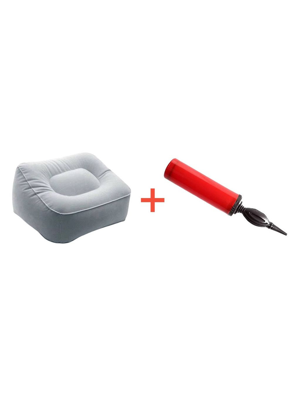 Подушка-підставка під ноги для дому та дороги надувна Серая + насос No Brand (362679071)