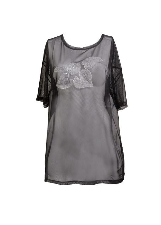 Пляжна туніка VOBB65161 чорний з айворі Oroblu FLOWER (328092588)