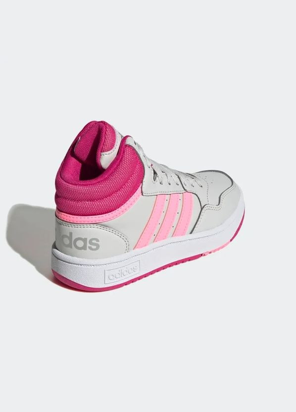 Кросівки Hoops Mid Grey One Beam Pink Team Real Magenta adidas рожеві демісезони (302898157)