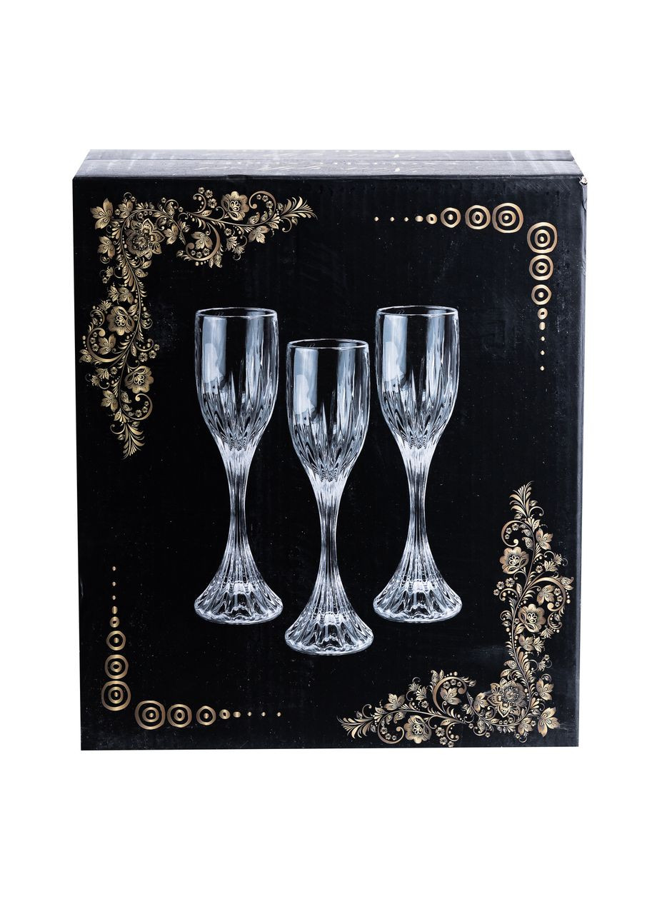 Набор бокалов для шампанского 6 шт 175 мл толстое стекло для праздников и торжеств прозрачные бокалы ProDobro (364191893)