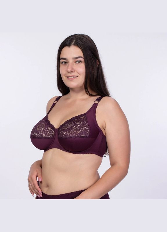 Сливовый бюстгальтер на косточках с мягкой чашкой и боковой поддержкой Elita с косточками