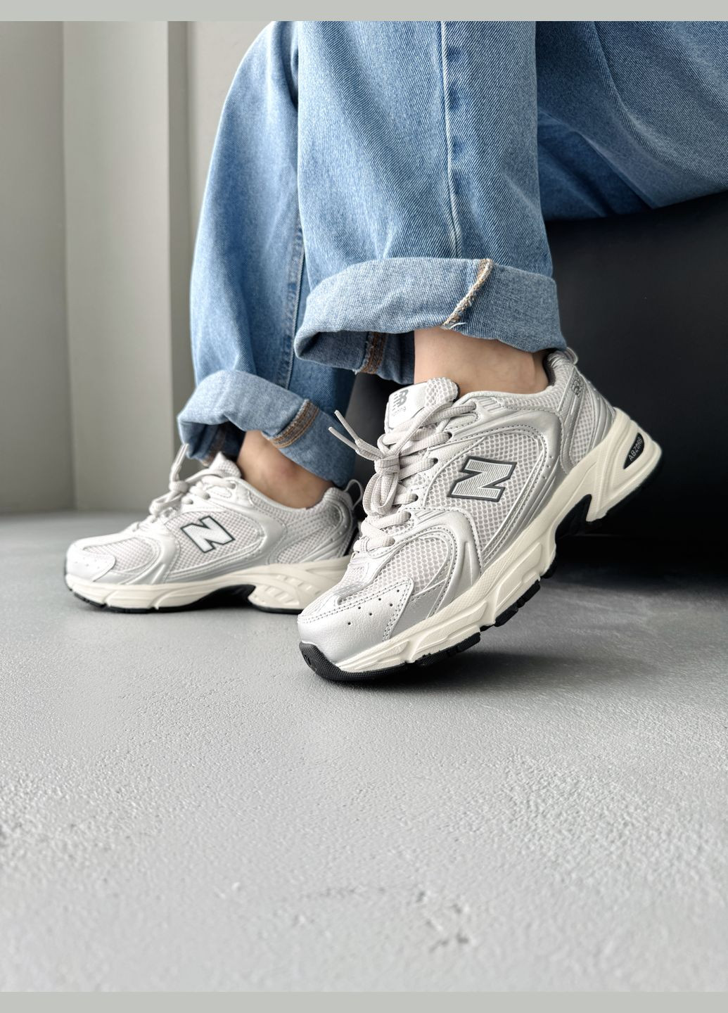 Кросівки жіночі і чоловічі New Balance 530 Silver Metallic | Нью Беланс 530 срібні No Brand срібні демісезони (341264122)