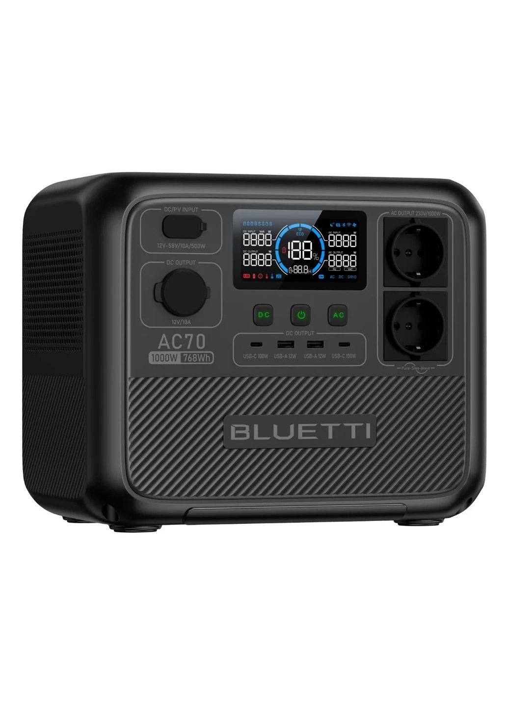 Зарядна станція AC70 768Wh | 1000W Bluetti (393544335)