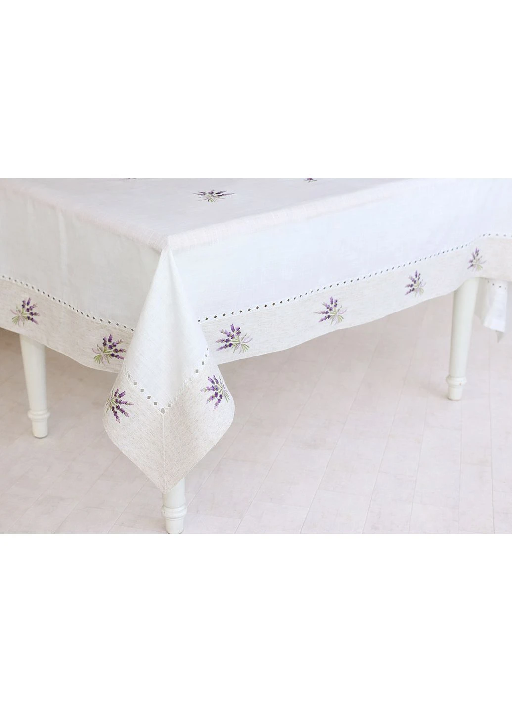 Скатертина лляна з вишивкою 150*220см Lavender Linen Home Decor (376979275)