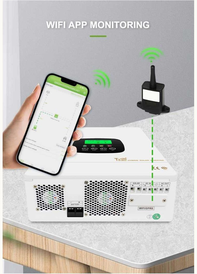 Гібридний інвертор HFP-33224 з контролером заряду Wi-Fi Mppt 3,3 кВт/24 В Xindun (313110924)