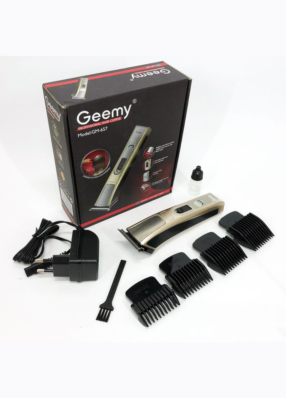 Машинка для стрижки GM-657 беспроводная с комплектом насадок, Парикмахерские машинки. Gemei (364664881)