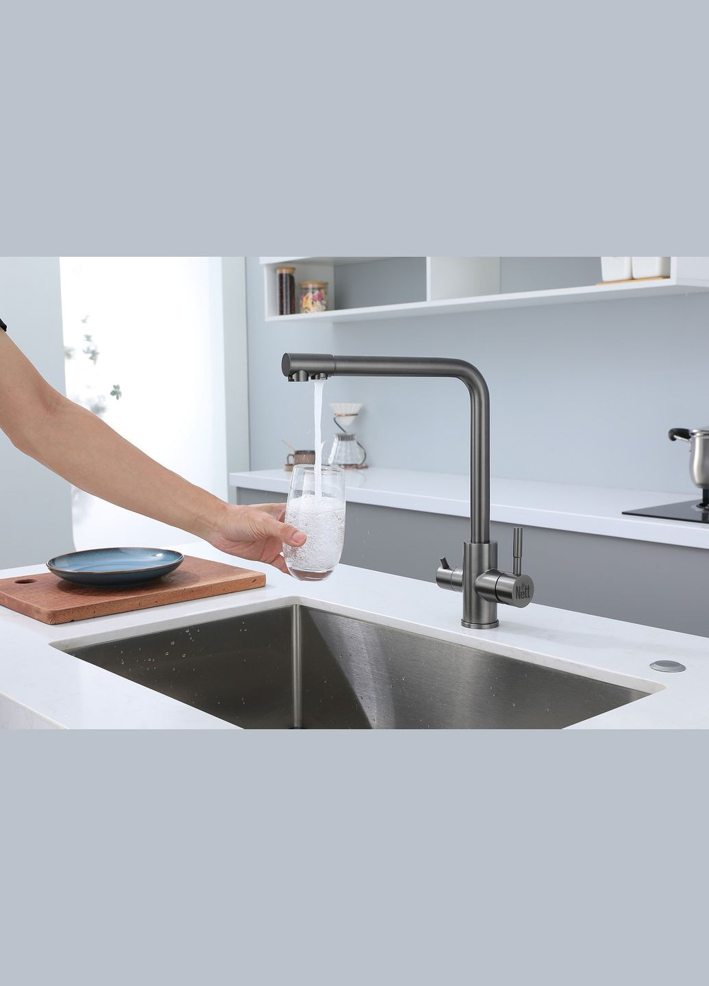 Змішувач для кухні з підключенням до фільтру графітовий "Frosh" FGr-33 Nett (336938100)