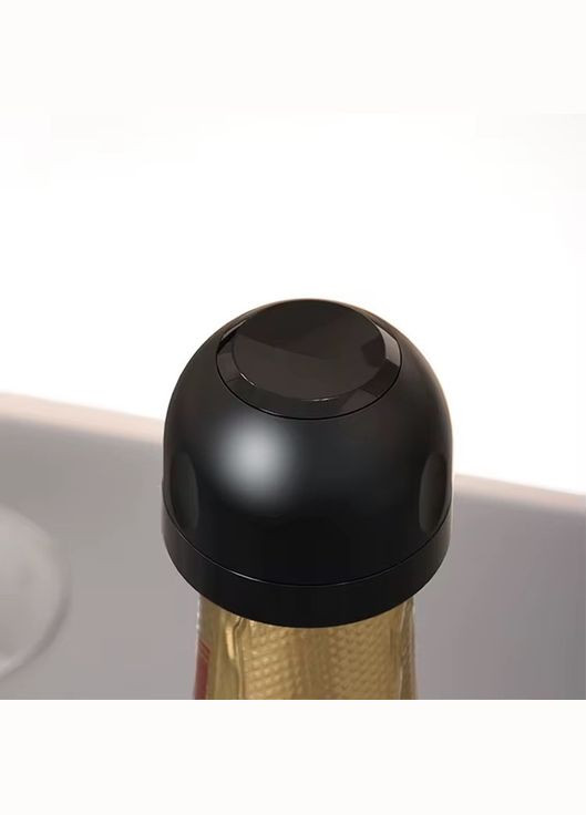 Вакуумна пробка для ігристого вина фіксатор стопер для пляшки Чорний No Brand (355692677)