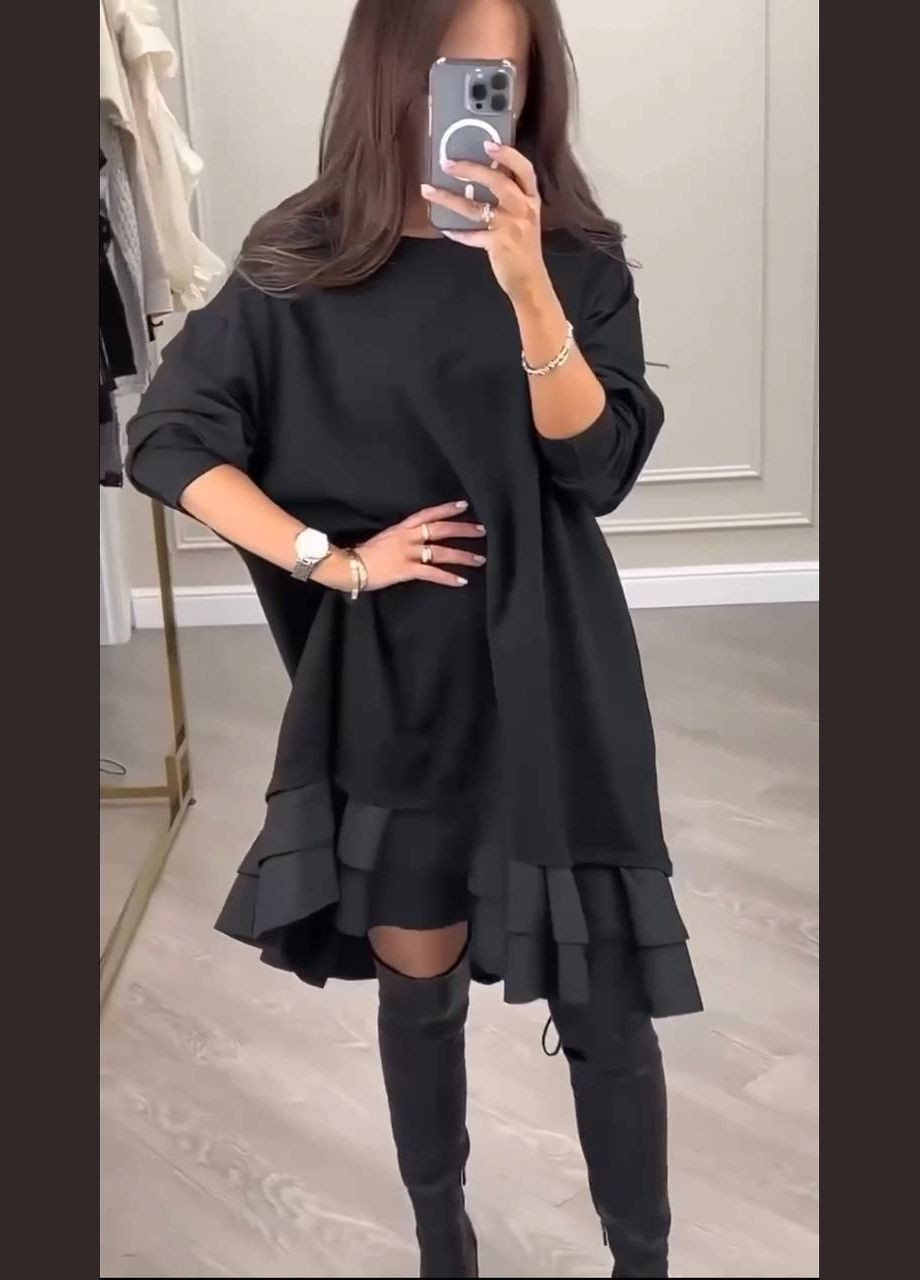 Чорна жіноча сукня вільного крою New Trend