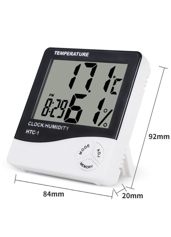 Электронный комнатный термометр гигрометр с часами НТС-1 (100098) Ketotek (321960334)