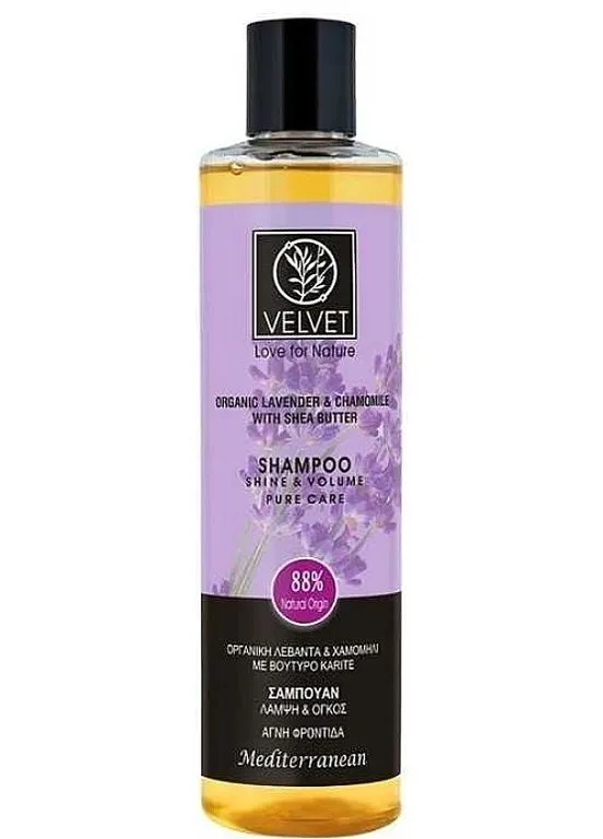 Шампунь для блиску та об'єму волосся Organic Lavender & Chamomile Shampoo 300ml (2-1143831) Velvet Love for Nature (380126974)