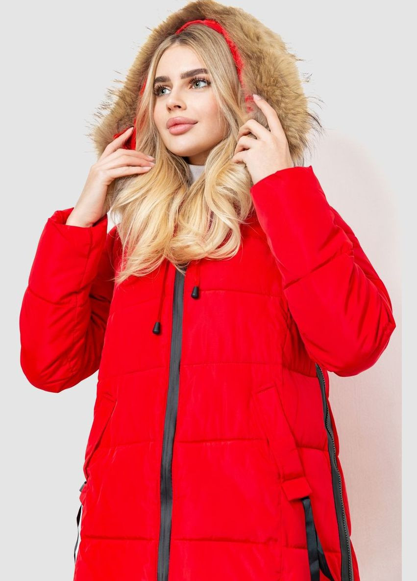 Красная зимняя куртка женская зимняя, цвет красный, Ager