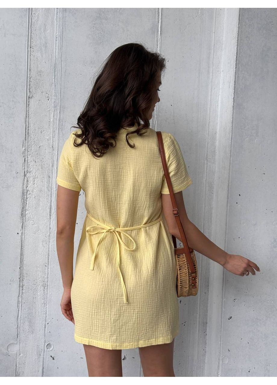 Жовтий жіноча літня сукня-сорочка Україна однотонна