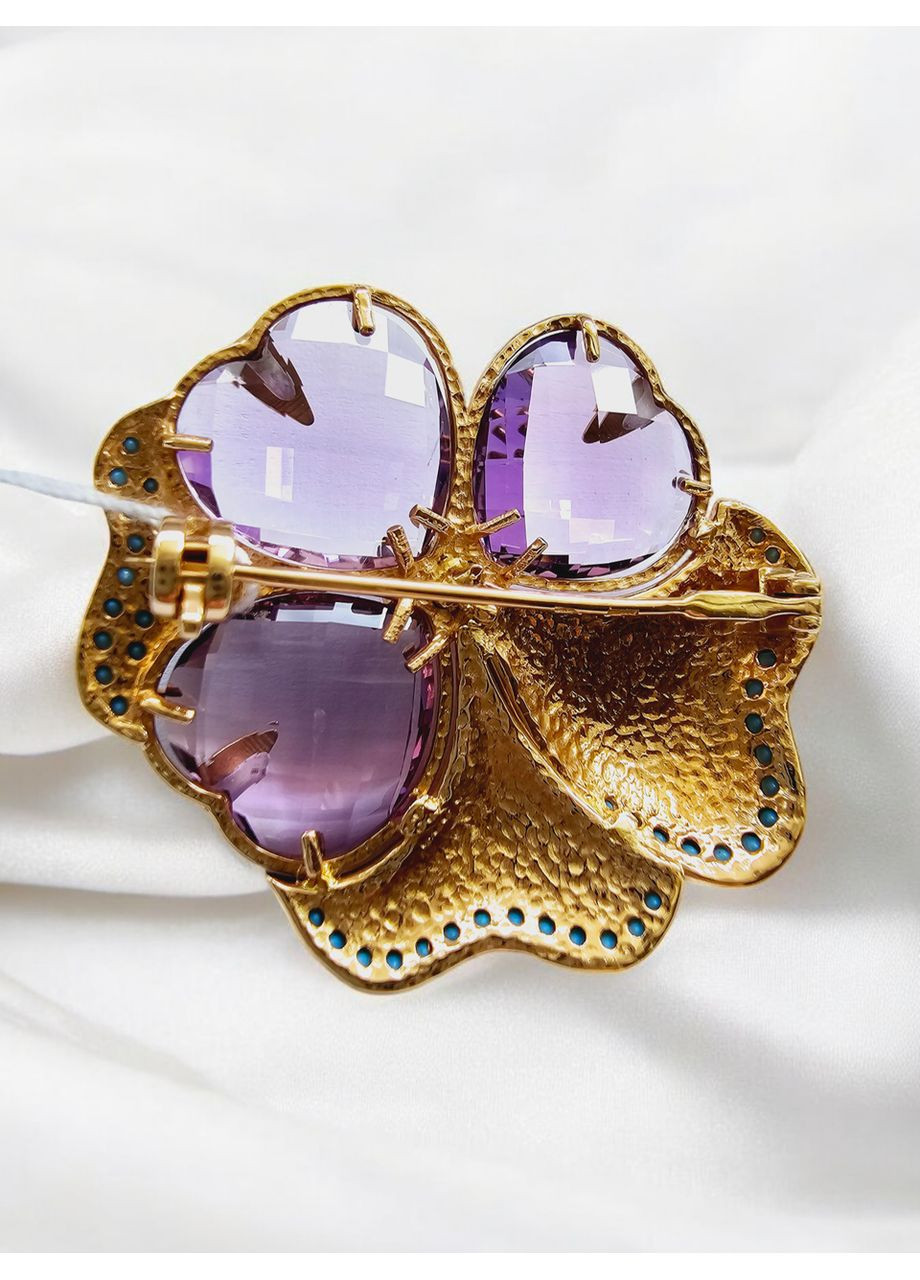 Золота брошка з аметистом 670060е-7бр Tango (354700148)