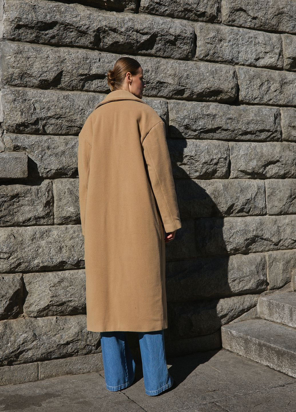 Бежевое Кашемировое пальто на утелителе Kohai
