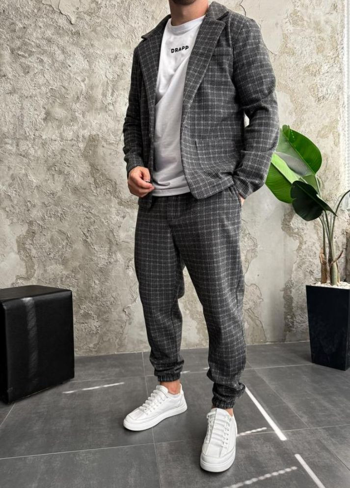 Серый демисезонный костюм No Brand