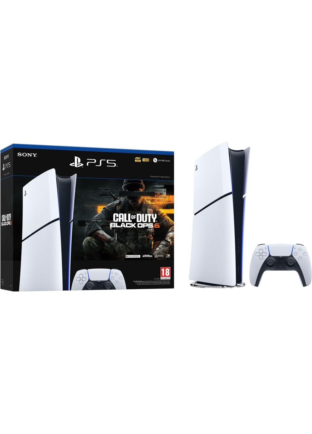 Ігрова приставка PlayStation 5 Slim Digital Edition, White, без Blu-ray приводу + гра Call of Duty: Black Ops 6 (код активації) Sony (360605573)