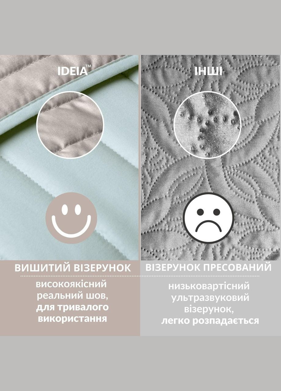 Покривало Стиль Люкс двостороннє м'ята/св.сірий 220*240 IDEIA (322764845)
