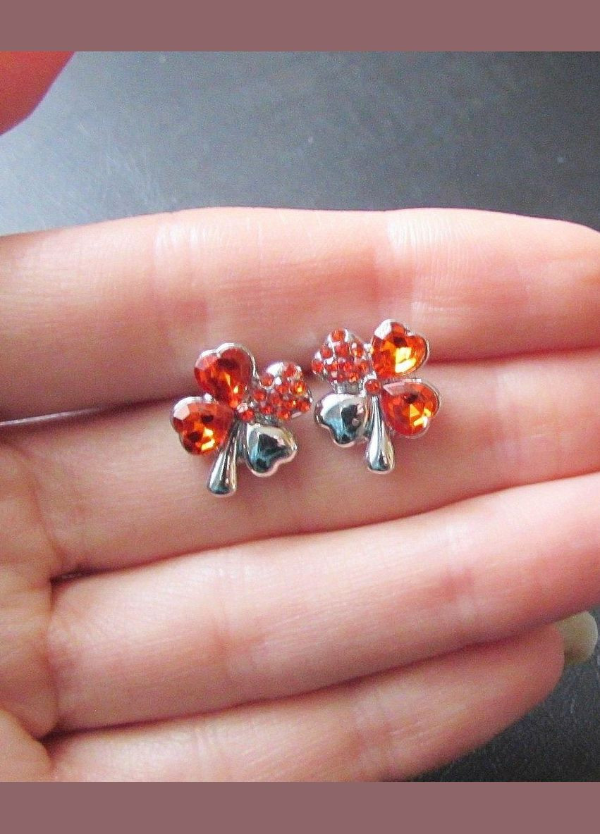 Красивые красные ювелирные серьги клевер, 5071 Fashion Jewelry (336950213)