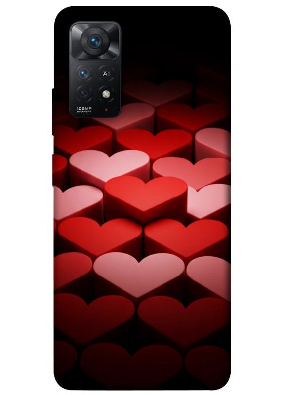 Чехол с принтом для Xiaomi Redmi Note 11 Pro 4G/5G для Ксяоми, сяоми, ксиомы и редми ноте 11 о Hearts pattern No Brand (338615139)