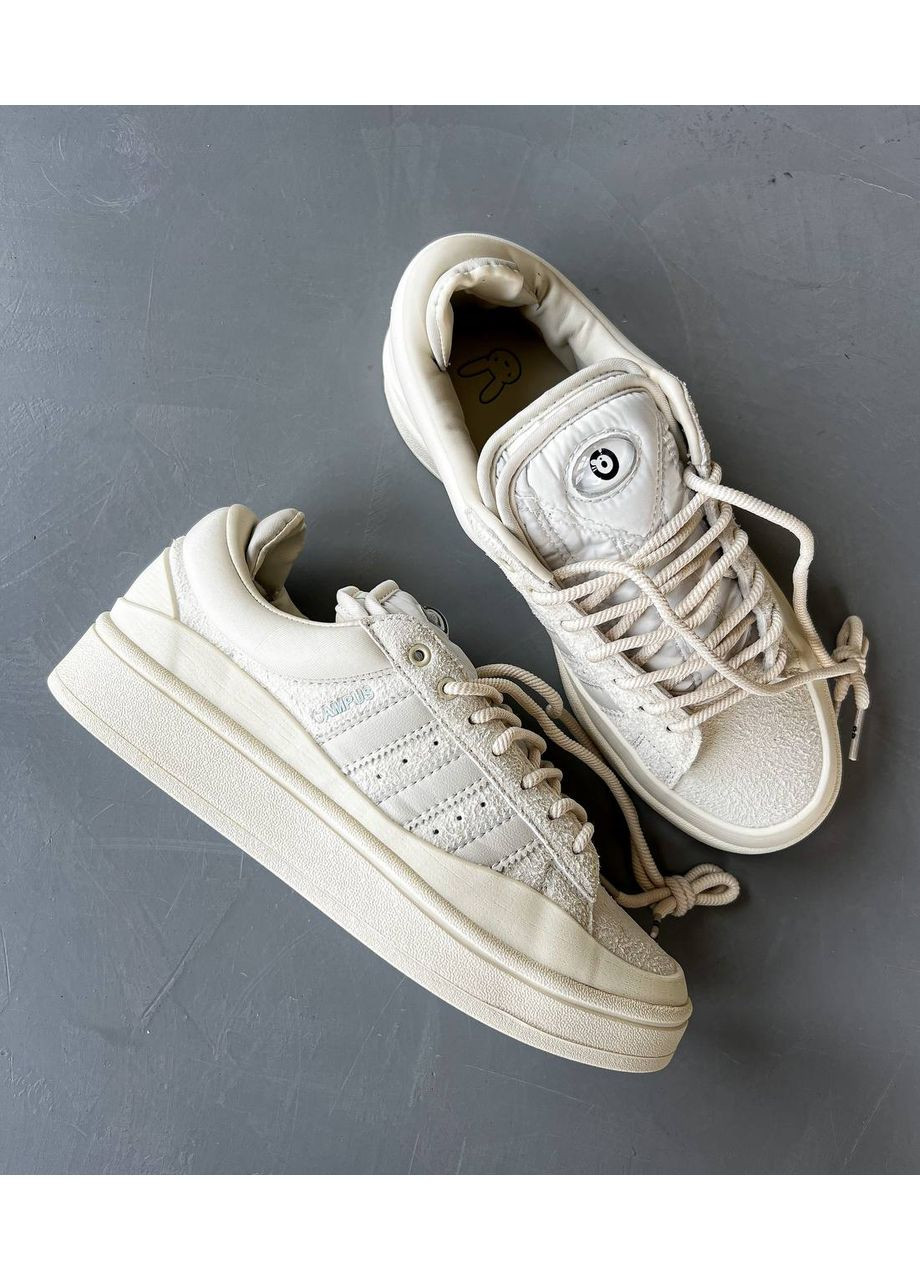 Кросівки жіночі і чоловічі Adidas Campus x Bad Bunny Beige | Адідас Кампус Бед Банні бежеві No Brand бежеві демісезони (348419309)