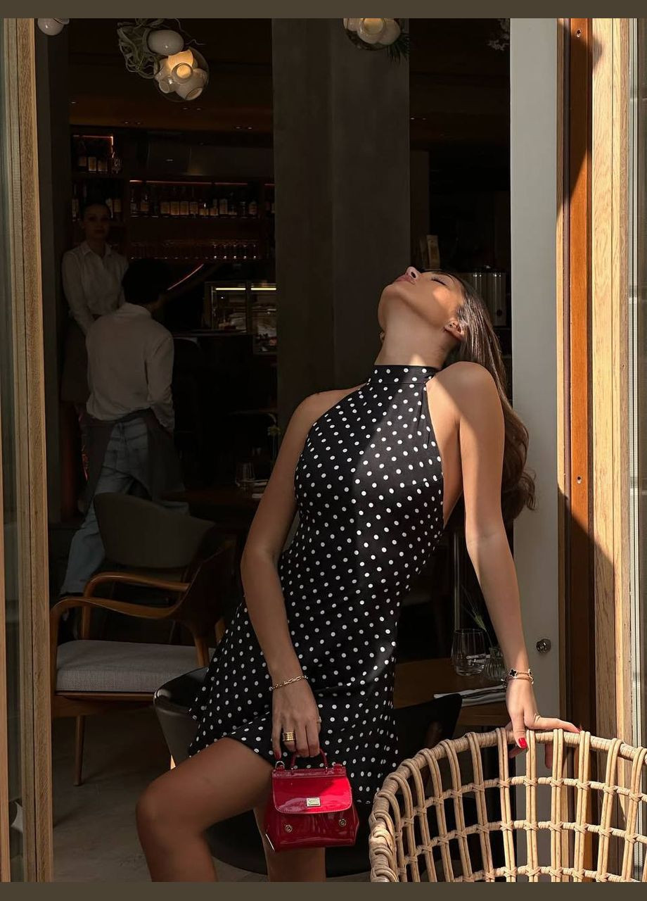 Чорно-білий святковий, коктейльна, кежуал, повсякденний, відвертий, джинсова, вечірня сукня Україна в горошок