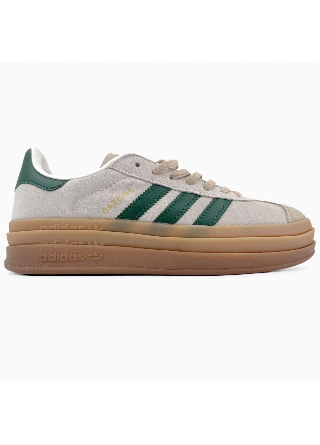 Бежеві літні кросівки adidas gazelle bold cream navi адідас газель No Brand