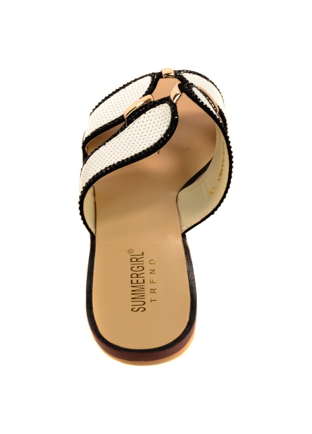 Черно-белые летние шлепанцы SUMMERGIRL