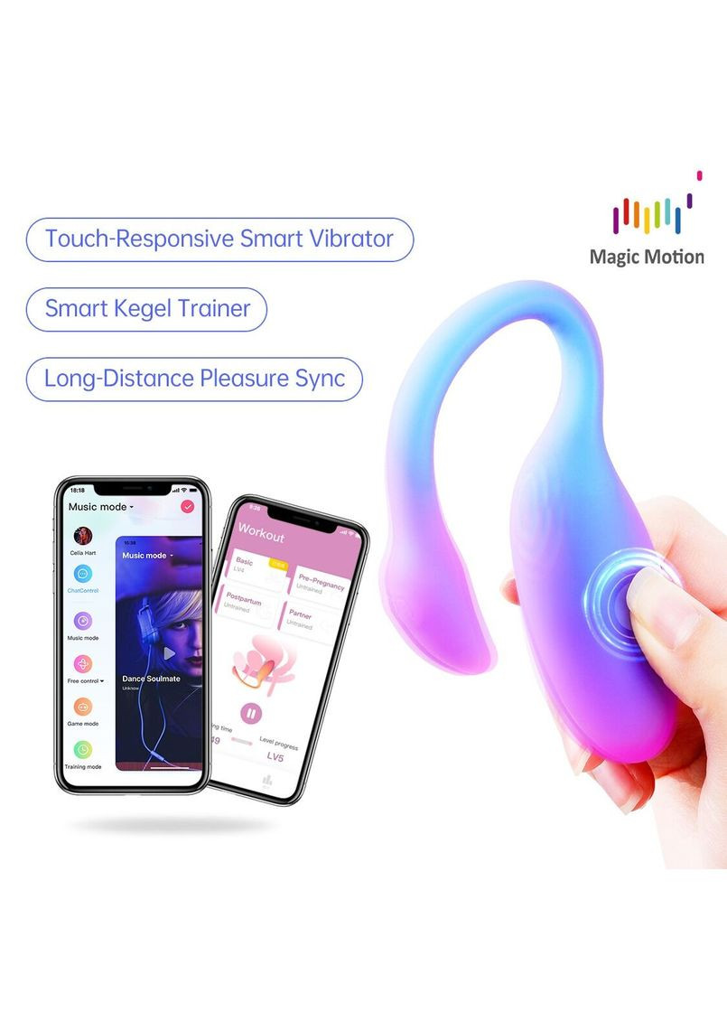 Смарт-віброяйце Flamingo Max Blue 2 в 1: віброяйце та тренажер Кегеля, 10 режимів Magic Motion (373019529)