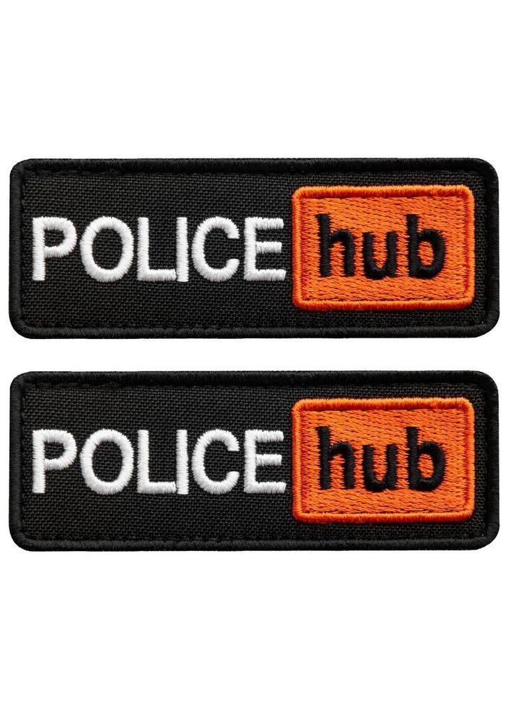 Набор шевронов 2 шт. на липучке Police hub 8,6х3,2 см вышитый патч нашивка полицейский шеврон полиции, Полицейский Хаб IDEIA (316592120)