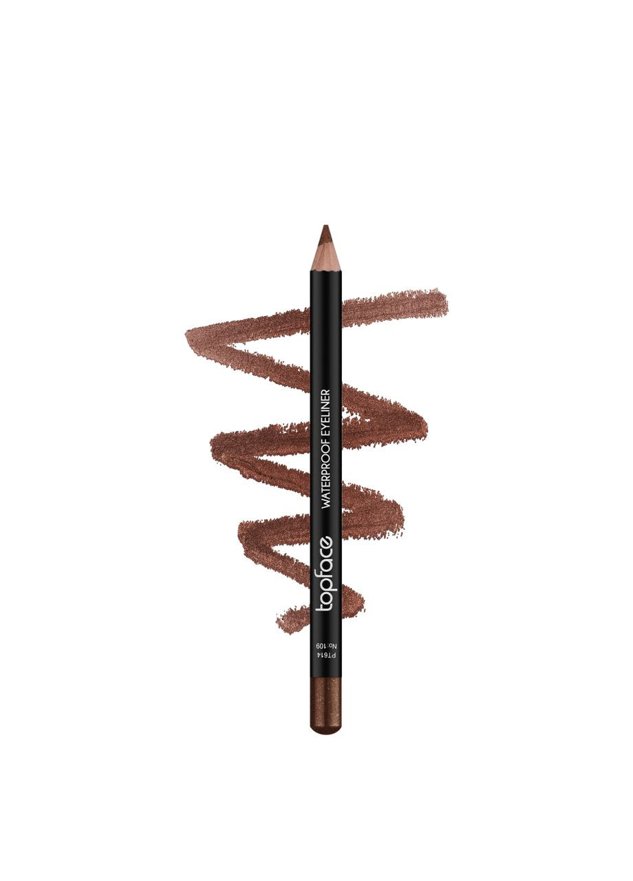 Олівець для очей водостійкий Waterproof Eyeliner PT614 № 109 Темно-коричневий TopFace (353308991)