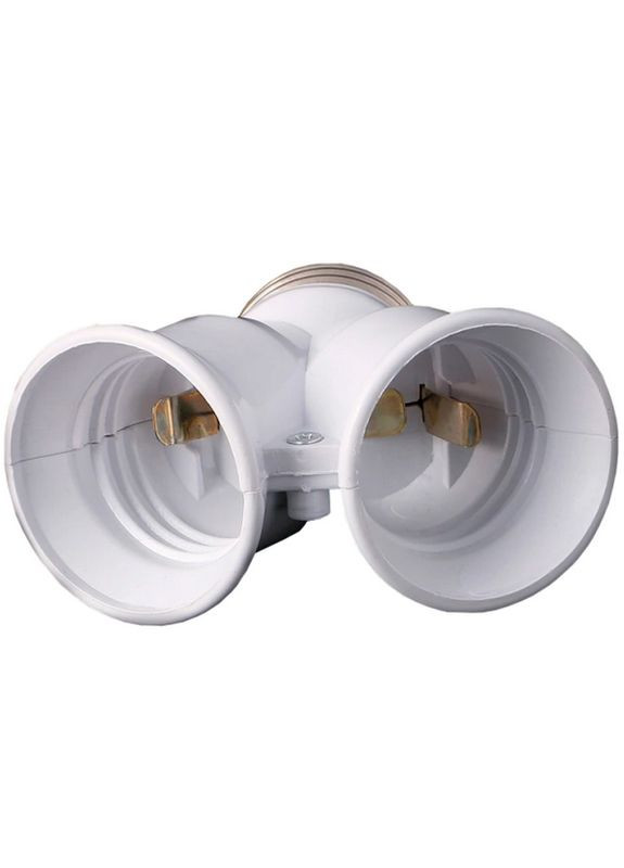 Перехідник для цоколя Е27 розгалужувач Y-подібний Sam-4409 білий No Brand (333832679)