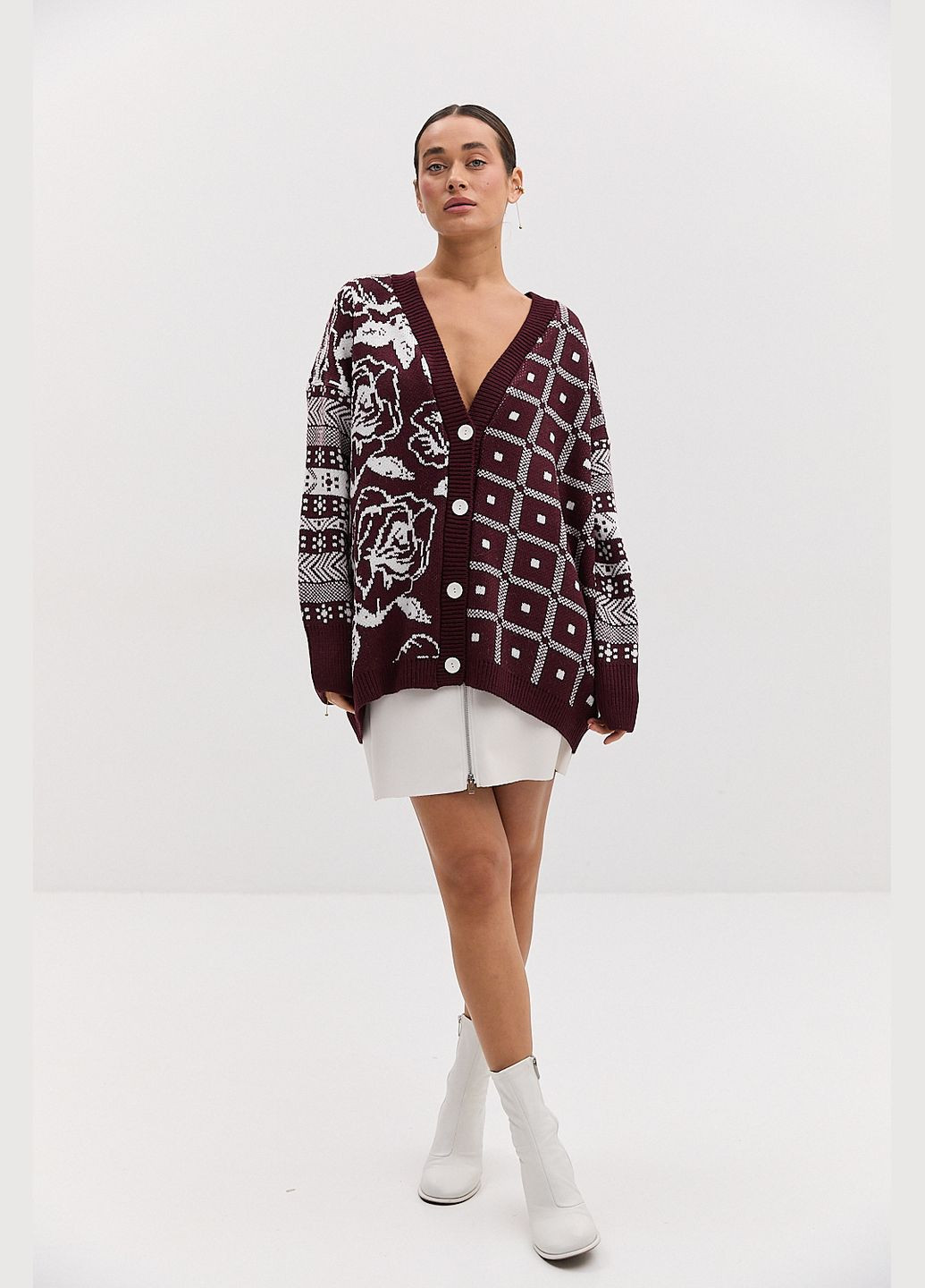 Бордовый кардиган Arjen