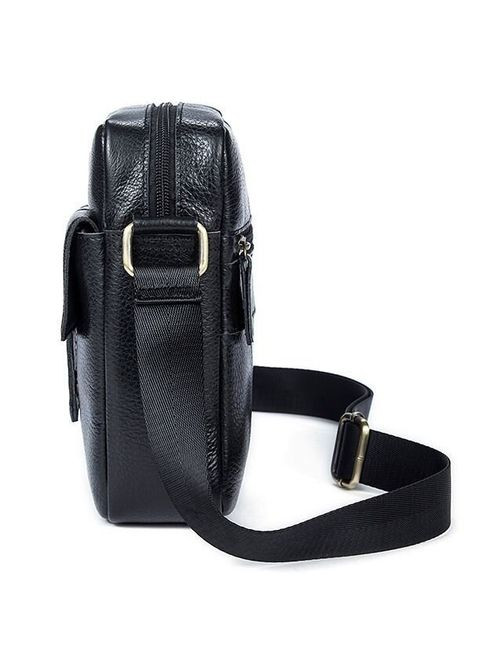 Кожаная сумка кросс боди мужская мессенджер через плечо черная 14721 Vintage (329195776)